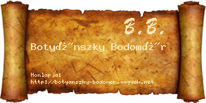 Botyánszky Bodomér névjegykártya